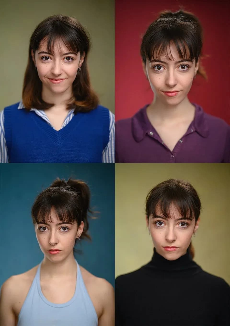 Actor headshot tip to mix up your necklines for variety